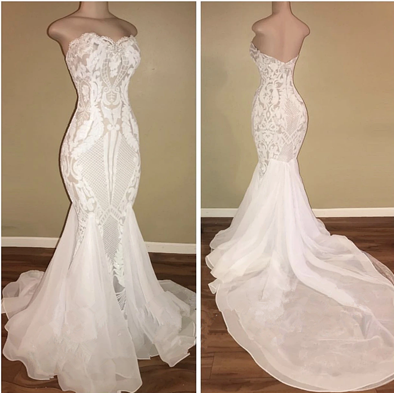 Any idea of dress for your big day? stylesnuggle custom made you this Different Sweetheart Mermaid White Summer Wedding Dresses at reasonable price, fast delivery worldwide.