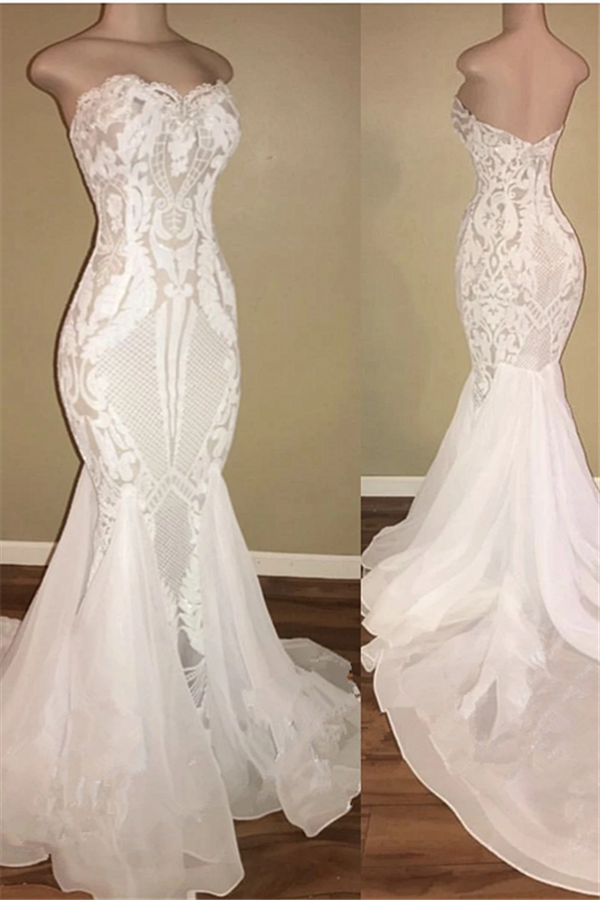 Any idea of dress for your big day? stylesnuggle custom made you this Different Sweetheart Mermaid White Summer Wedding Dresses at reasonable price, fast delivery worldwide.