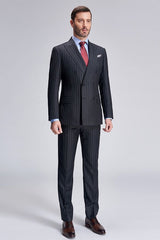 This Double Breasted Mens Suits, Stripes Dark Grey Suits for Men at stylesnuggle comes in all sizes for prom, wedding and business. Shop an amazing selection of Peaked Lapel Double Breasted Black mens suits in cheap price.