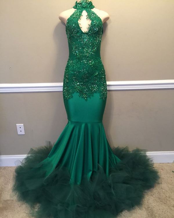 stylesnuggle offers Elegant Beads Appliques Halter Prom Dresses Fit and Flare Sleeveless Tulle Evening Gowns On Sale at an affordable price from to Mermaid skirts. Shop for gorgeous Sleeveless collections for your big day.