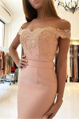 Elegant Chiffon Off-the-shoulder Lace Evening Dress Long Black Or Pink-stylesnuggle