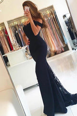 Elegant Chiffon Off-the-shoulder Lace Evening Dress Long Black Or Pink-stylesnuggle