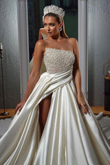 Elegant Illusion neck Ball Gown Wedding Dress With Fully Beaded Top-stylesnuggle