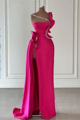 Elegant Long Glitter Sleeveless Front Split Long Prom Dresses With Ruffles Long-stylesnuggle