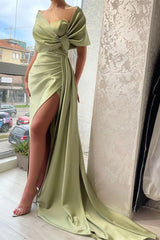 Elegant Portrait A Line Prom Dresses With Ruffles Long-stylesnuggle