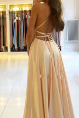 Elegant Spaghetti-Straps Long Prom Dress With Split-stylesnuggle