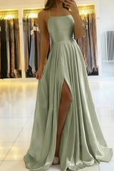 Elegant Spaghetti-Straps Long Prom Dress With Split-stylesnuggle