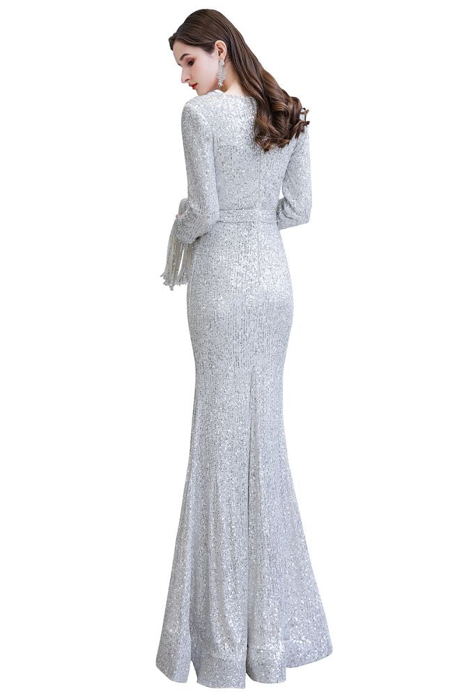 stylesnuggle offers Elegant Sparkle Sequined Burgundy Long Sleeves V-neck Mermaid Long Prom Party Gowns at a cheap price from Prom Dresses, Evening Dresses, Homecoming Dresses, Quinceanera dresses collection. Free Fast shipping on affordable Prom Dresses, Evening Dresses, Homecoming Dresses, Quinceanera dresses On Sale.