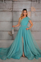 Fabulous One Shoulder Sleeveless Long Prom Dress Ribbons-stylesnuggle