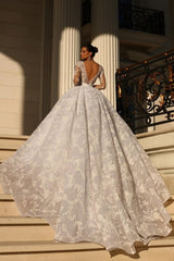 Fabulous Sweetheart Ball Gown Lace Wedding Dresses Online Crystals-stylesnuggle