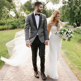 stylesnuggle made this Fashion Gray Shawl Lapel Wedding Suit, One Button Men Suit with rush order service. Discover the design of this Grey Solid Shawl Lapel Single Breasted mens suits for prom, wedding or formal business occasion.