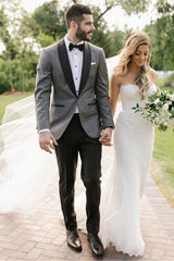 stylesnuggle made this Fashion Gray Shawl Lapel Wedding Suit, One Button Men Suit with rush order service. Discover the design of this Grey Solid Shawl Lapel Single Breasted mens suits for prom, wedding or formal business occasion.