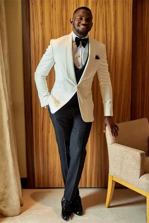 stylesnuggle is your ultimate source for Fashion Slim Fit White Wedding Suit for Groom. Our White Shawl Lapel men suits come in Bespoke styles &amp; colors with high quality and free shipping.