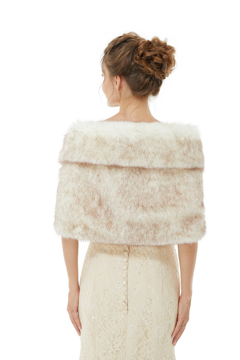 Faux Fur Wrap Women Faux Fur Shawl Wedding Wraps-stylesnuggle