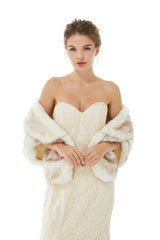 Faux Fur Wrap Women Faux Fur Shawl Wedding Wraps-stylesnuggle