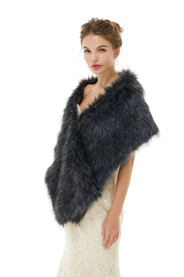 Gabriella - Winter Faux Fur Wedding Wrap-stylesnuggle