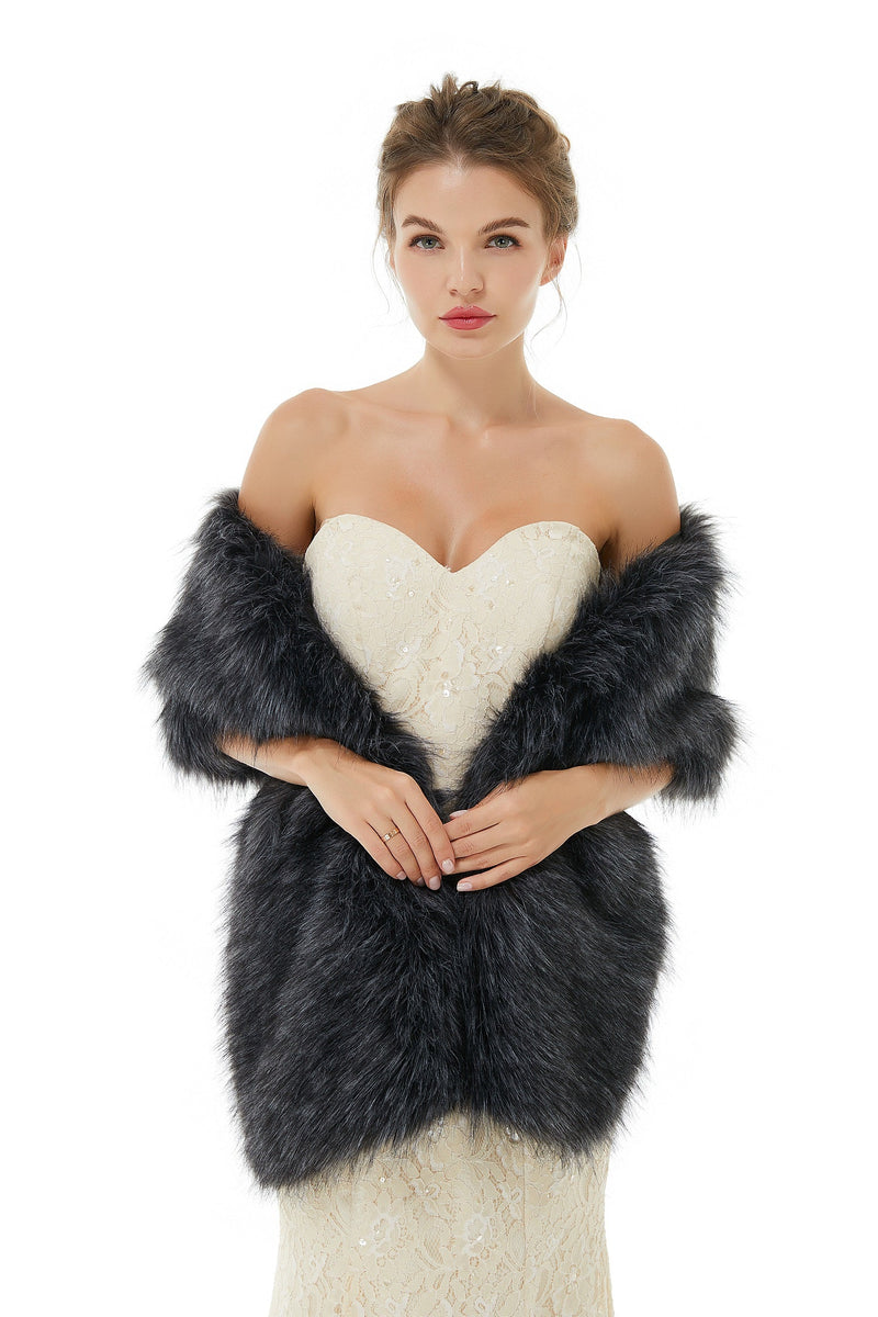 Gabriella - Winter Faux Fur Wedding Wrap-stylesnuggle