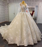 stylesnuggle offers Glamorous Long Sleevess Lace A-line Bridal Gown Pirncess Wedding Dress at a good price, 1000+ options, fast delivery worldwide.