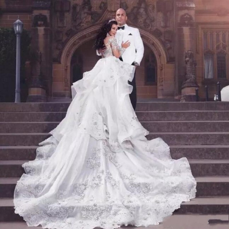 stylesnuggle custom made Classic Long Sleevess high neck wedding dress, we sell dresses online all over the world. Also, extra discount are offered to our customs. We will try our best to satisfy everyoneone and make the dress fit you well.