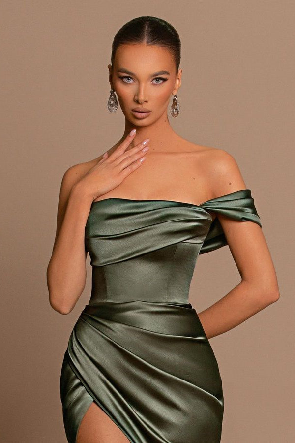 Glamorous Off-the-Shoulder Prom Dress Mermaid Long With Split-stylesnuggle