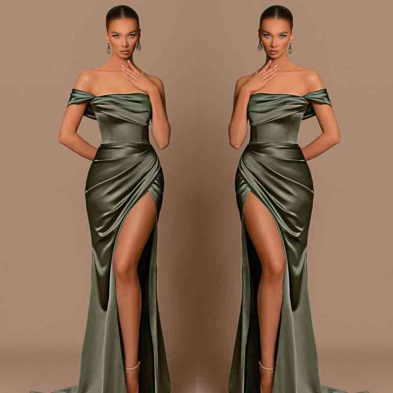 Glamorous Off-the-Shoulder Prom Dress Mermaid Long With Split-stylesnuggle