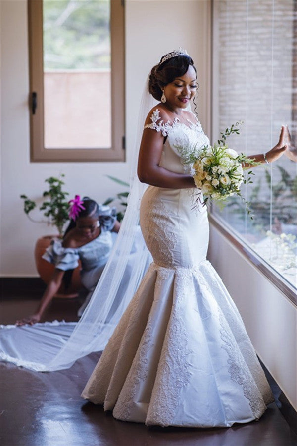 Wanna get a perfect dress for big day? stylesnuggle custom made this Classic Glamorous Off-the-Shoulder Wedding Dresses for you, fast delivery worldwide.