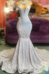 Glamorous Sequins Mermaid Long Evening Prom Dress Online-stylesnuggle