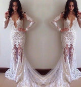 stylesnuggle offers Glamorous Sheath Long-Sleeves Lace Appliques Prom Dress at factory price ,all made in high quality, shop today.