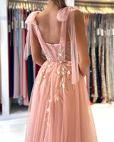 Glamorous Sweetheart Straps Tulle Evening Dress Long With Split-stylesnuggle