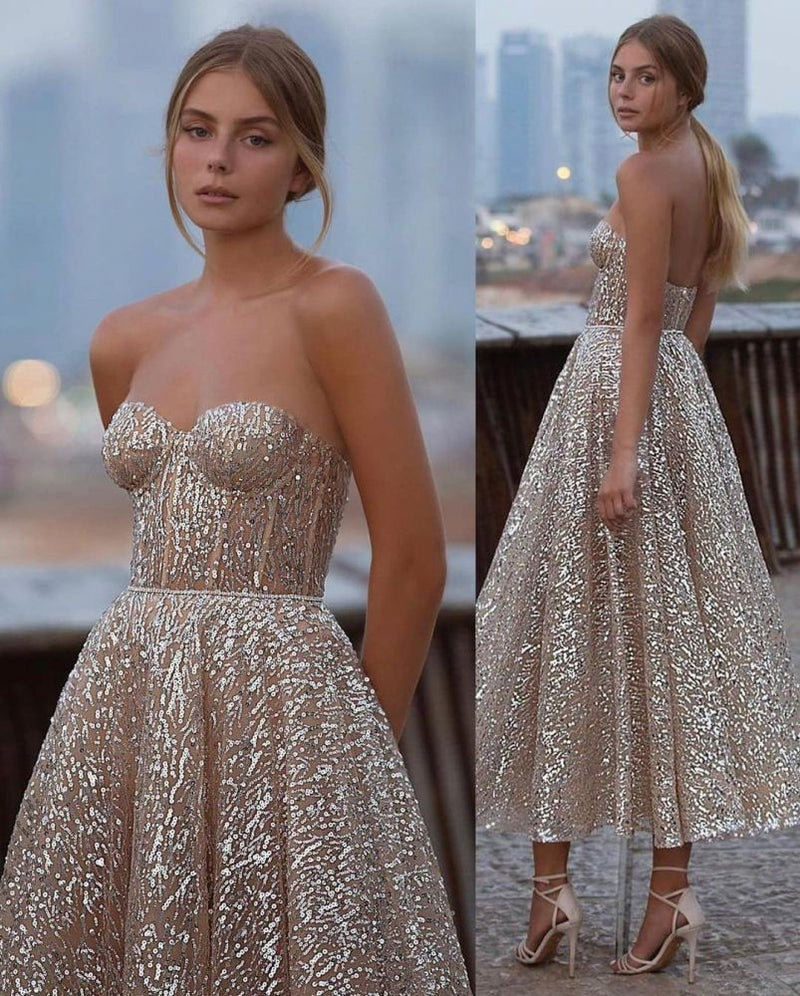 Looking for Prom Dresses in sexy backless style and glittering bead work? stylesnuggle has all covered on this elegant Glliter Seeveless Prom Evening Dress Backless Cocktail Party Dress.