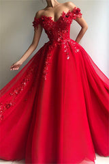 Still not know where to get your event dresses online? stylesnuggle offer you Gorgeous Ball Gown Off-the-Shoulder Applique Flowers Evening Dresses at factory price,  fast delivery worldwide.