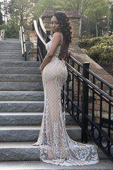 Looking for Prom Dresses in Stretch Satin,  Mermaid style,  and Gorgeous work? stylesnuggle has all covered on this elegant Gorgeous Beading Appliques Spaghetti Lace-up Long Mermaid Evening Dresses.