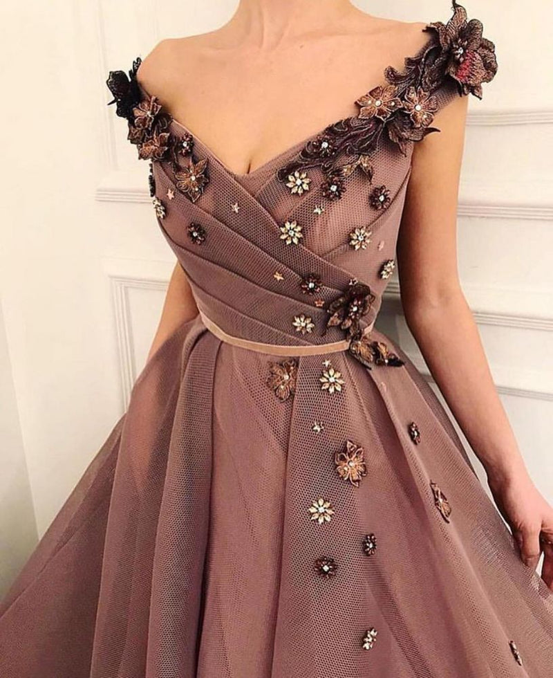 stylesnuggle.com offers Gorgeous Brown Prom Party Gowns| V-Neck Ball Gown Evening Gowns at affordable prices. Free shipping on orders over $100.