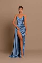 Gorgeous Dusty Blue Sweetheart Prom Dress Mermaid Slit Long On Sale-stylesnuggle