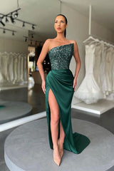 Gorgeous Green Sequins Long Prom Dress With Split-stylesnuggle