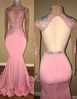 Shop the latest Gorgeous High-Neck Backless Pink Prom Party GownsMermaid With Lace Appliques today at stylesnuggle, free shipping & free customizing, 1000+ styles to choose from, shop now.