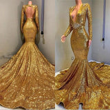 stylesnuggle offers Gorgeous Mermaid Sequins Long Sleevess Floor Length Prom Dresses at a cheap price from Sequined to Mermaid Floor-length hem.. Click in to check our Gorgeous yet affordable sparkle sequin Real model dresses.