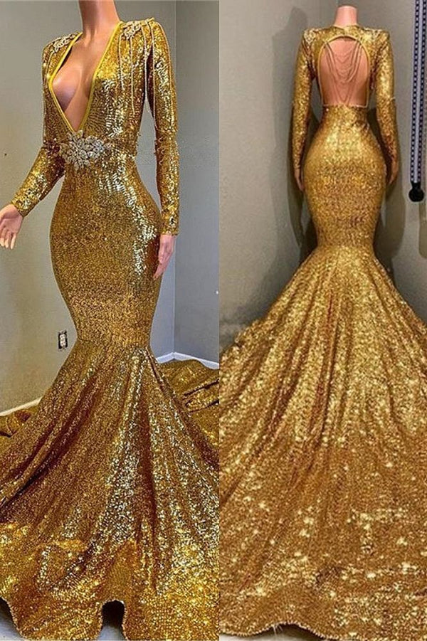 stylesnuggle offers Gorgeous Mermaid Sequins Long Sleevess Floor Length Prom Dresses at a cheap price from Sequined to Mermaid Floor-length hem.. Click in to check our Gorgeous yet affordable sparkle sequin Real model dresses.