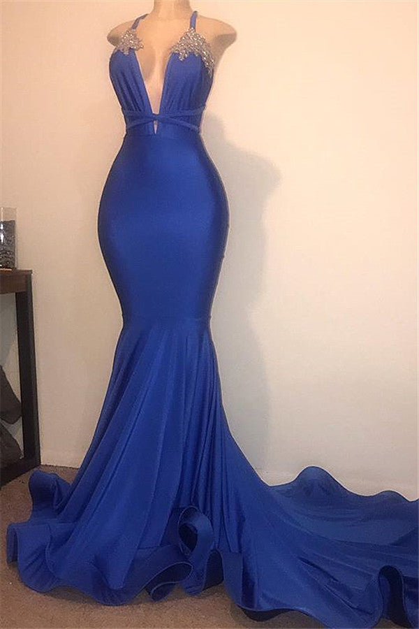 stylesnuggle offers Gorgeous Spaghetti Straps Beads Appliques Prom Dresses Elegant Alluring Chic V-neck Fit and Flare Evening Gowns On Sale at an affordable price from to Mermaid skirts. Shop for gorgeous Sleeveless prom dresses collections for your big day.