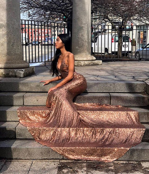 Still not know where to get your Gorgeous Spaghetti-Straps Sequins Mermaid Prom Party Gowns online? stylesnuggle offer you new arrival prom dresses at factory price,  fast delivery worldwide.