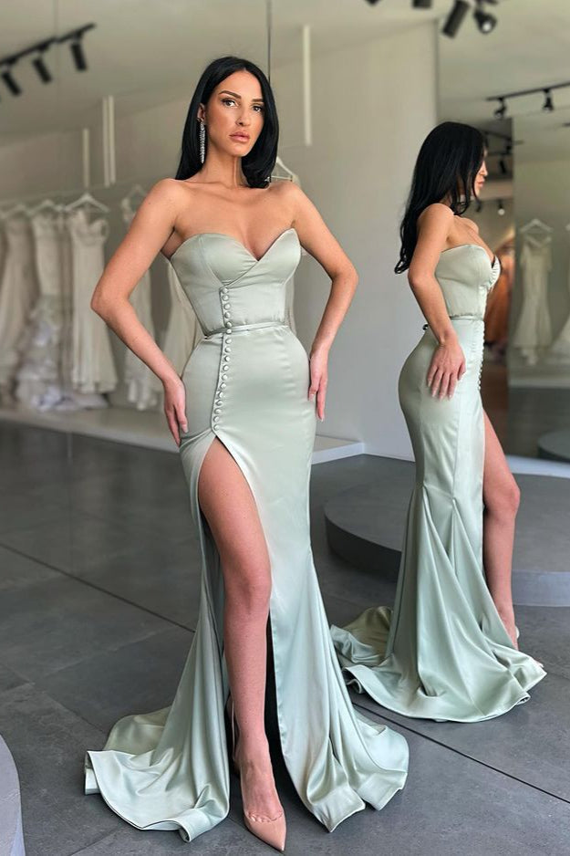 Gorgeous Sweetheart Mermaid Long Prom Dress With Side Slit-stylesnuggle