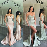 Gorgeous Sweetheart Mermaid Long Prom Dress With Side Slit-stylesnuggle