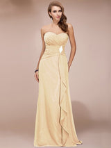 Charming Sweetheart Sleeveless Long Beading Ruffles Chiffon Bridesmaid Dresses