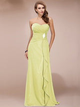 Charming Sweetheart Sleeveless Long Beading Ruffles Chiffon Bridesmaid Dresses