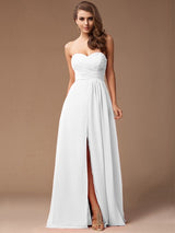 Charming Sweetheart Sleeveless Long Ruffles Chiffon Bridesmaid Dresses