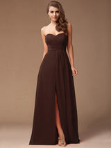 Charming Sweetheart Sleeveless Long Ruffles Chiffon Bridesmaid Dresses