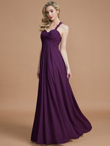 A-Line Charming Sweetheart Sleeveless Ruched Chiffon Bridesmaid Dresses