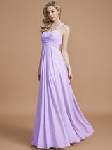 A-Line Charming Sweetheart Sleeveless Ruched Chiffon Bridesmaid Dresses