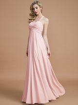 A-Line Charming Sweetheart Sleeveless Ruched Chiffon Bridesmaid Dresses