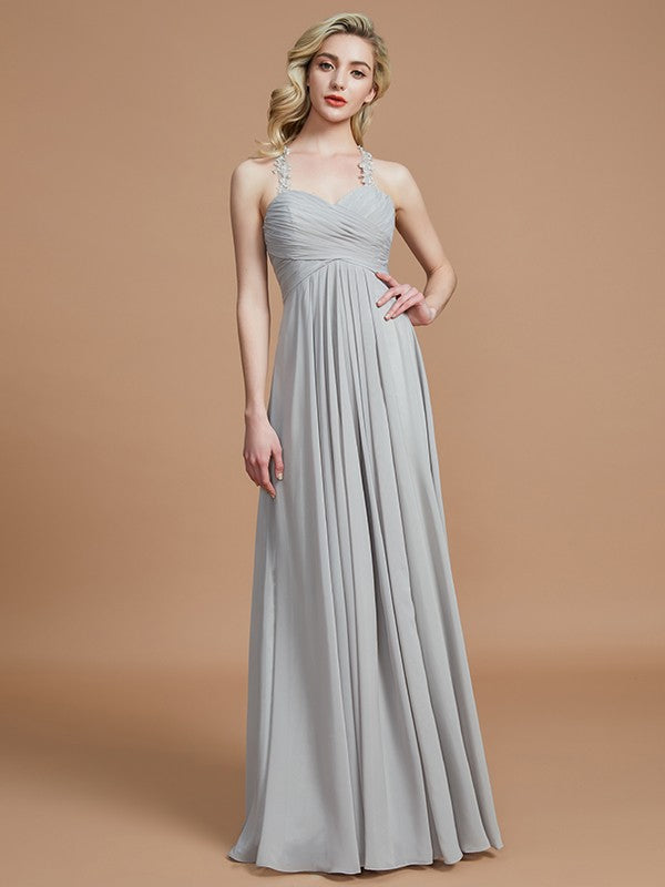 A-Line Charming Sweetheart Sleeveless Ruched Chiffon Bridesmaid Dresses